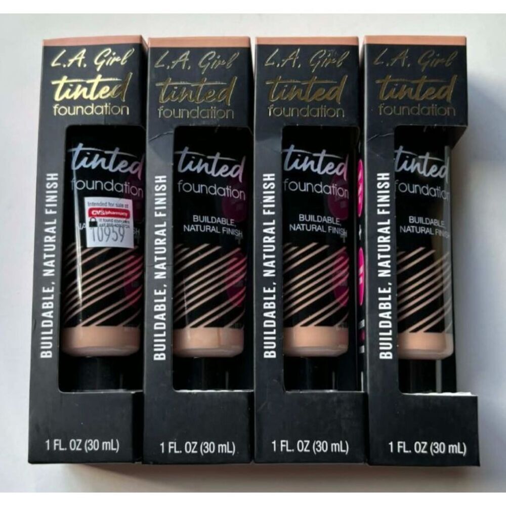 LA Girl Tinted Foundation GLM757 Medium Beige Buildable Natural Finish Lot of 4